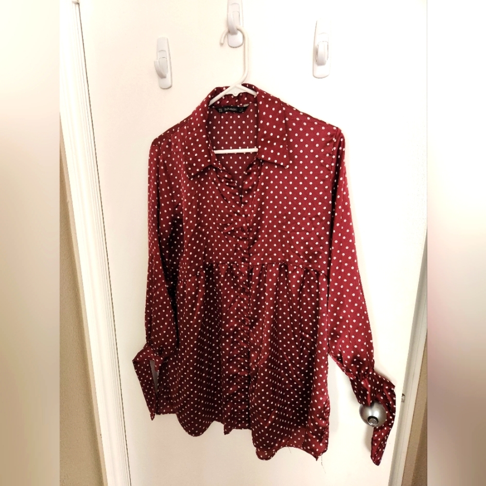 Zara long sleeve blouse, size M